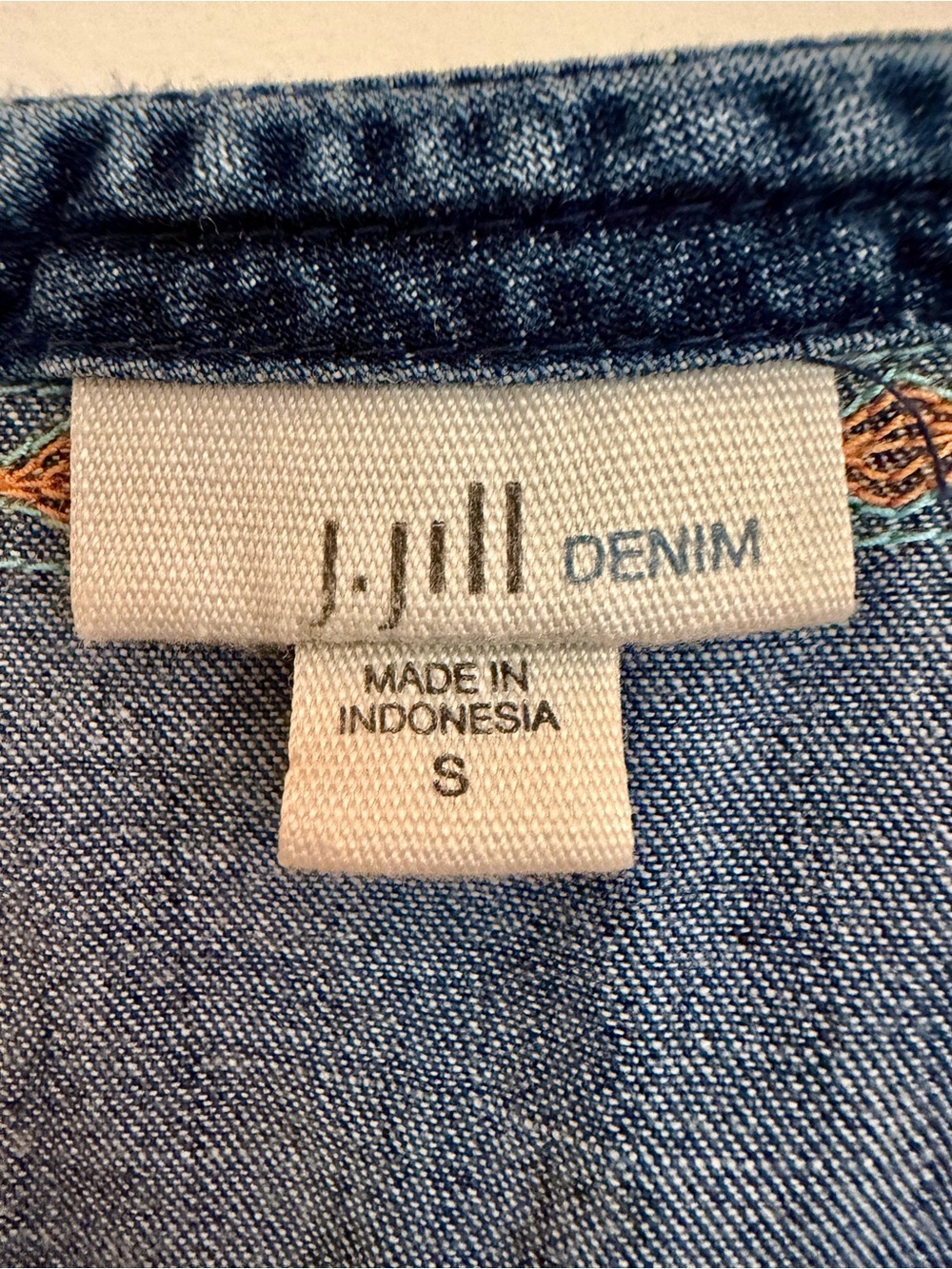 J. Jill Denim Embroidered Shift Dress - Picture 2 of 7